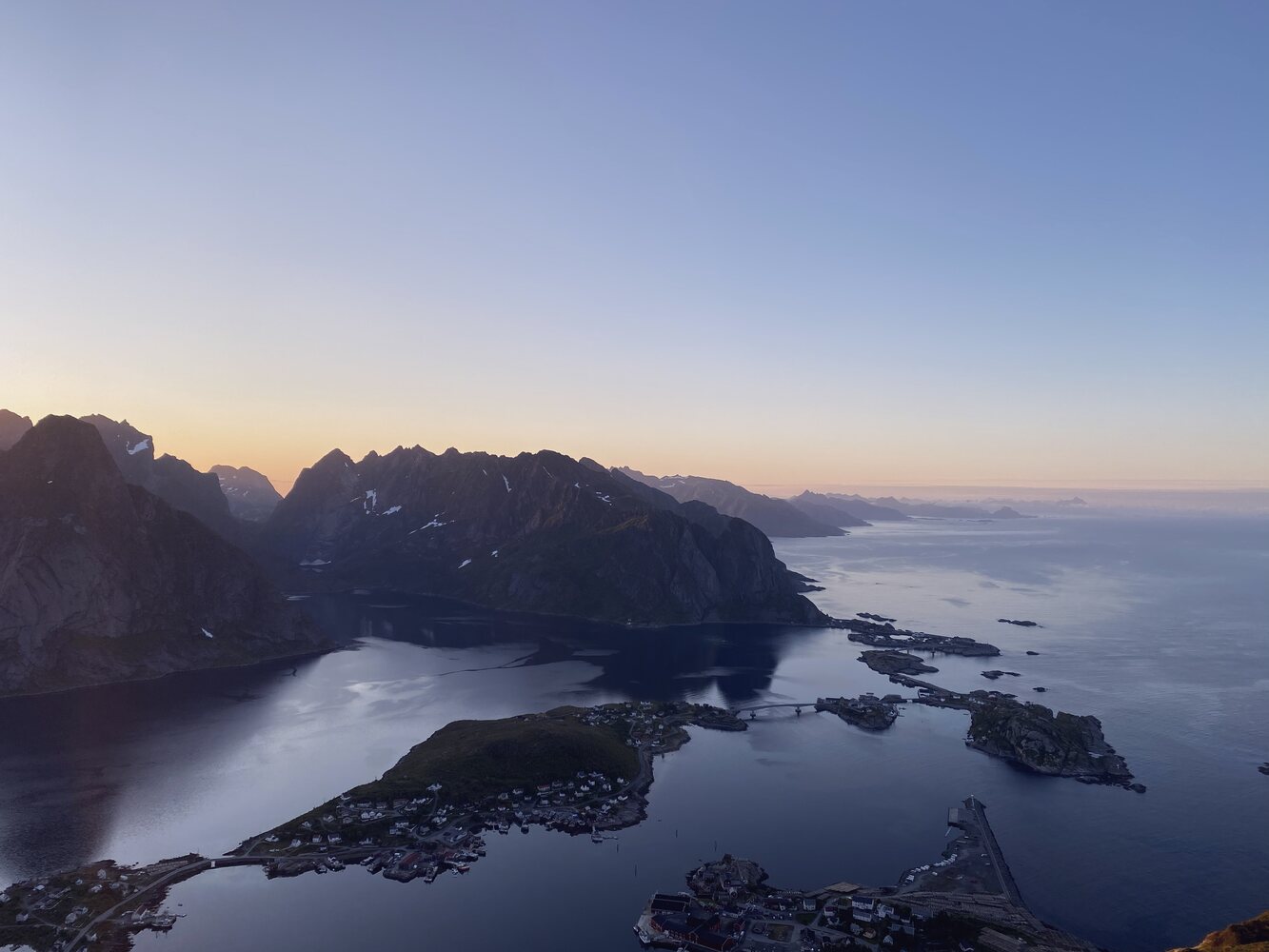 Sunset over a bay